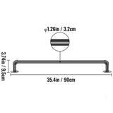 VEVOR 3 ft. Pipe Stair Handrail 440 lbs. Load Capacity Wall Mounted Handrail Round Corner Handrails for Outdoor Steps, Black