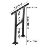 VEVOR Outdoor Stair Railing Fits for 1 Step Transitional Wrought Iron Handrail Adjustable Exterior Stair Railing
