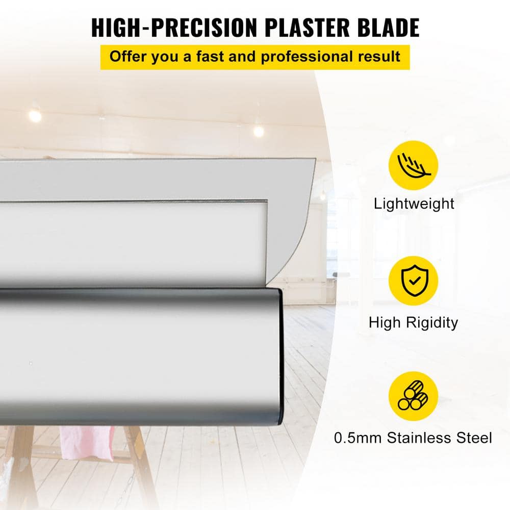 VEVOR Drywall Skimming Blade Set 10 In. 24 In. 32 In. Blades and 35 In. to 78 In. Extension Handle Stainless Steel Knife