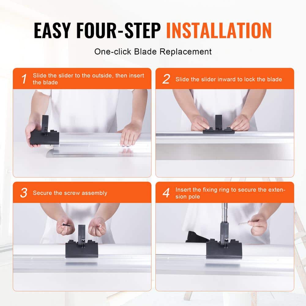 VEVOR Drywall Skimming Blade 48 in. Smoothing Knife Stainless Steel Blade Professional Skim Coat Tools For Drywall Wipe