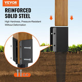 VEVOR Fence Post Anchor Ground Spike 8-Pack 36 in. x 4 in. x 4 in. Outer Diameter Metal Black Powder Coated Post Stake Ground.
