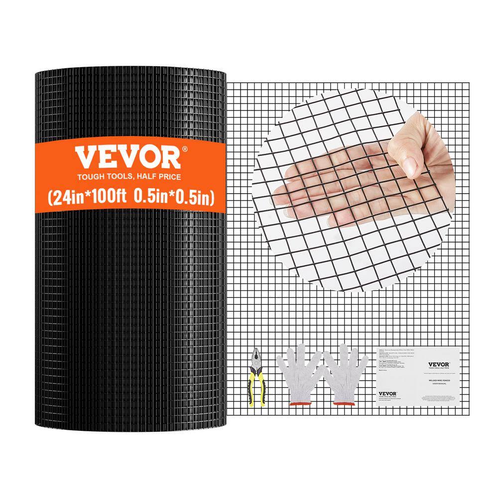 VEVOR Hardware Cloth 24 in. x 100 ft. Galvanized Wire Mesh Roll 19 Gauge Chicken Wire Fence Roll