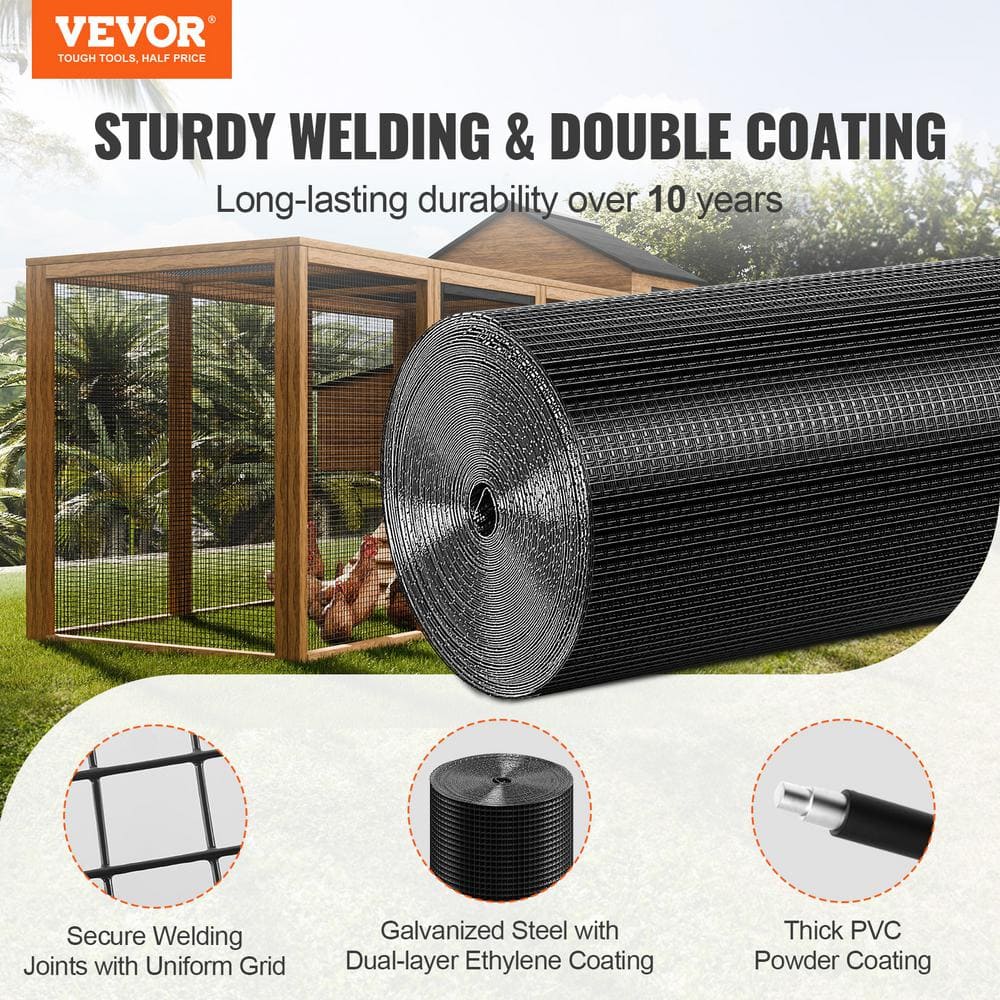 VEVOR Hardware Cloth 24 in. x 100 ft. Galvanized Wire Mesh Roll 19 Gauge Chicken Wire Fence Roll