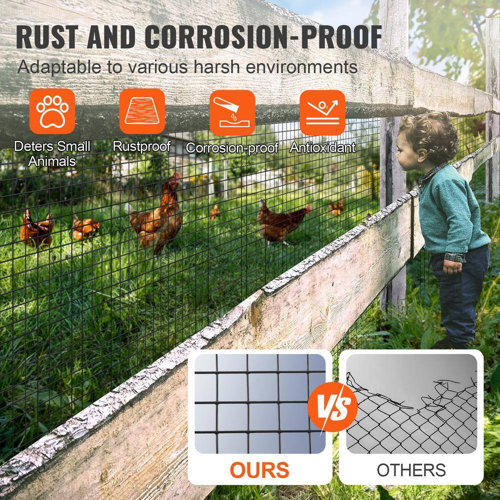 VEVOR Hardware Cloth 3 ft. x 100 ft. Galvanized Wire Mesh Roll 19 Gauge Chicken Wire Fence Roll Hardware Cloth
