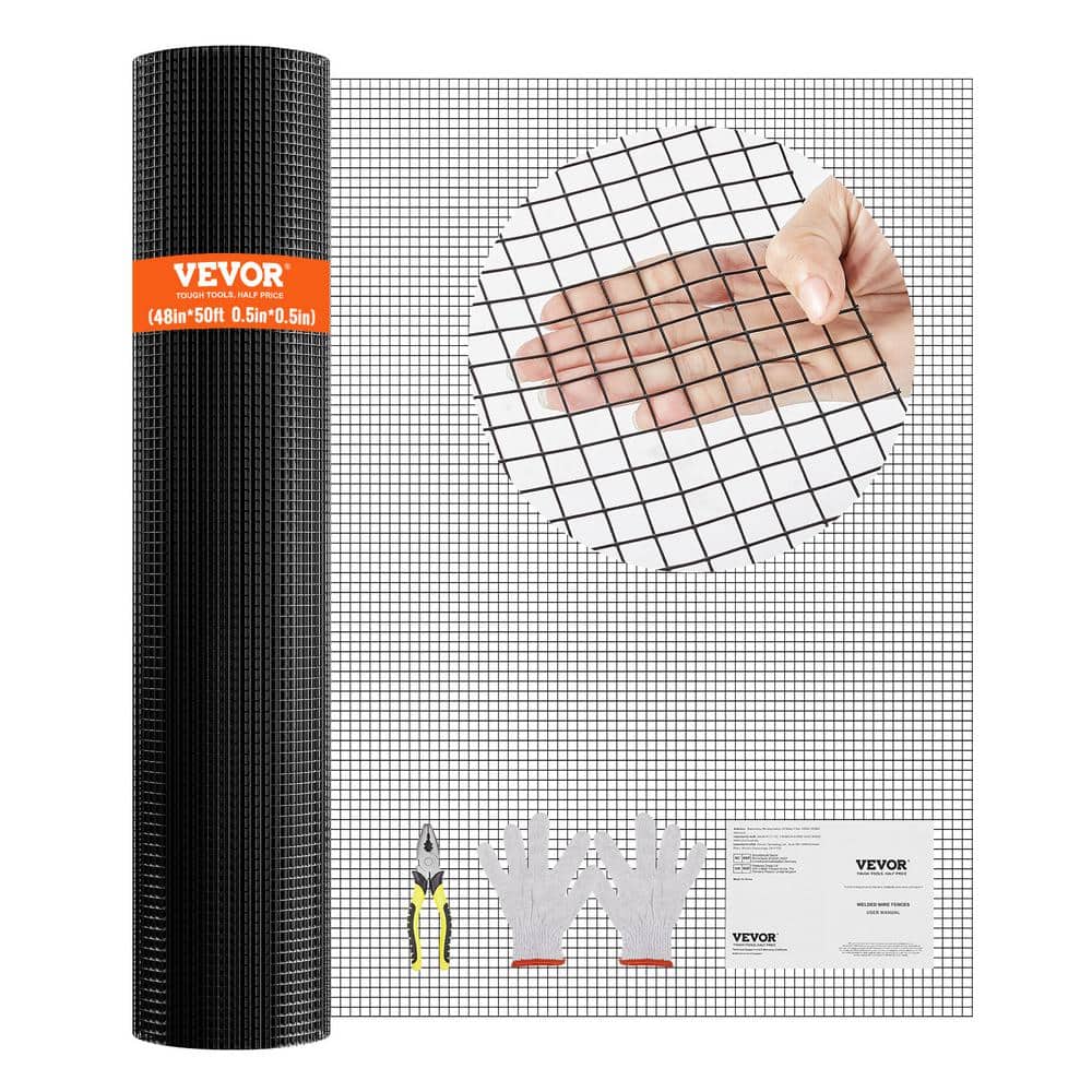 VEVOR Hardware Cloth 0.001 in. x 4 ft. x 50 ft. Galvanized Wire Mesh Roll 19 Gauge Chicken Wire Fence Roll Hardware Cloth