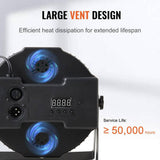 VEVOR 36LED RGB Stage Light PAR20 8-Watt 4000K Light 7-Mode DMX Beam Disco Light 1 Bulb Included Indoor (4-Pack)