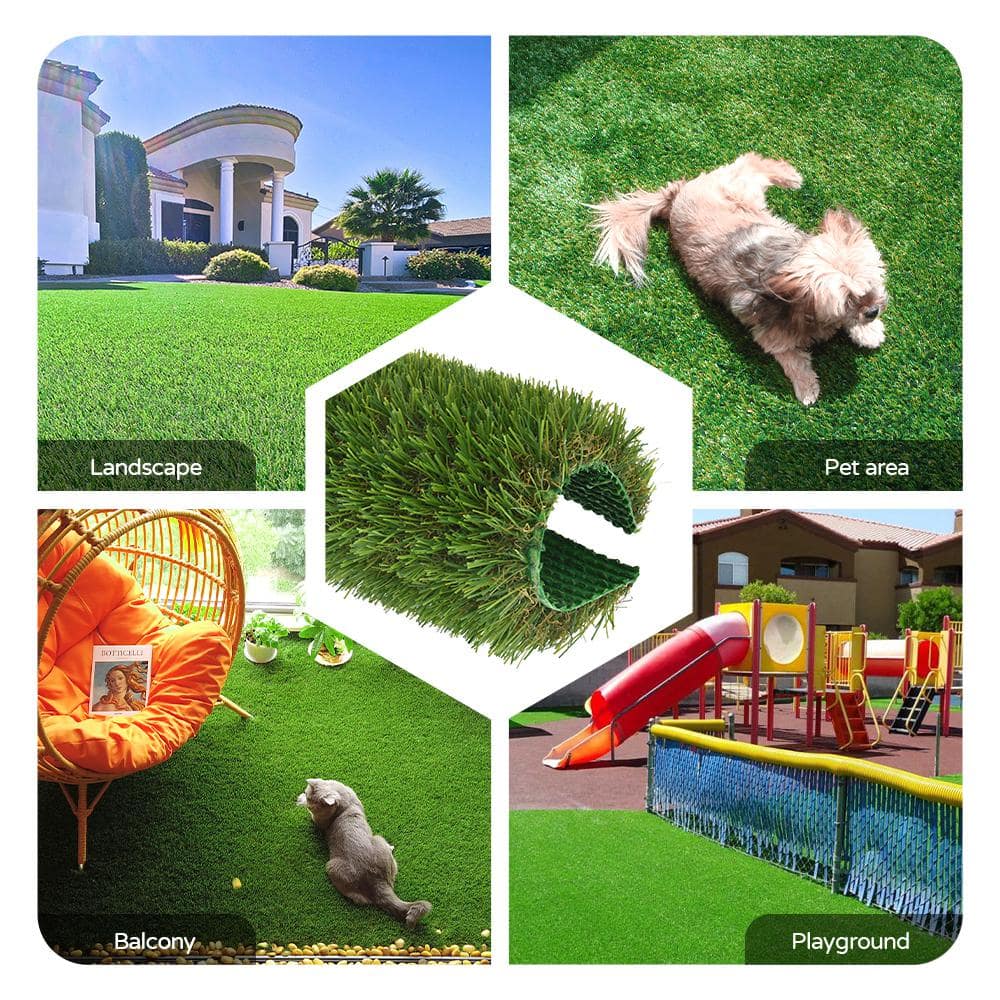 Unbranded Cruze 12 ft. W x Cut To Length Vibrant Green 35 oz. 1.25 in. Pile with Superflow Green Backing Artificial Grass Turf