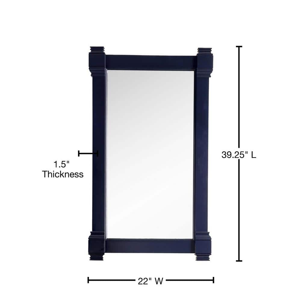 James Martin Vanities Brittany 21.7 in. W x 39.2 in. H Framed Rectangular Wall Mirror in Victory Blue
