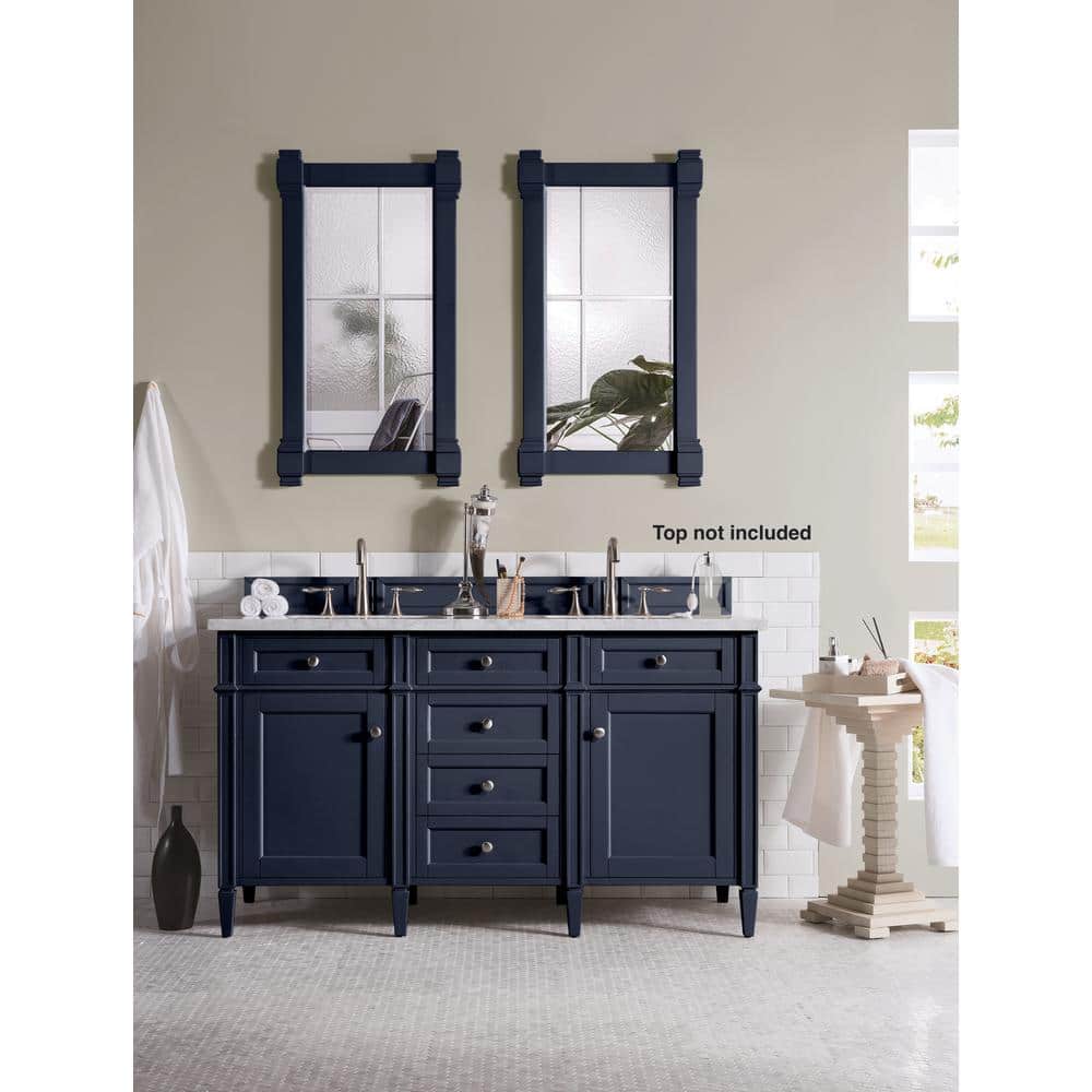 James Martin Vanities Brittany 21.7 in. W x 39.2 in. H Framed Rectangular Wall Mirror in Victory Blue