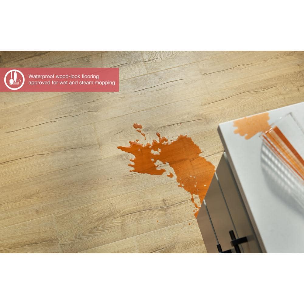 Pergo Outlast+ Vienna Oak 12 mm T x 7.4 in. W Waterproof Laminate Wood Flooring (19.63 sqft/case)