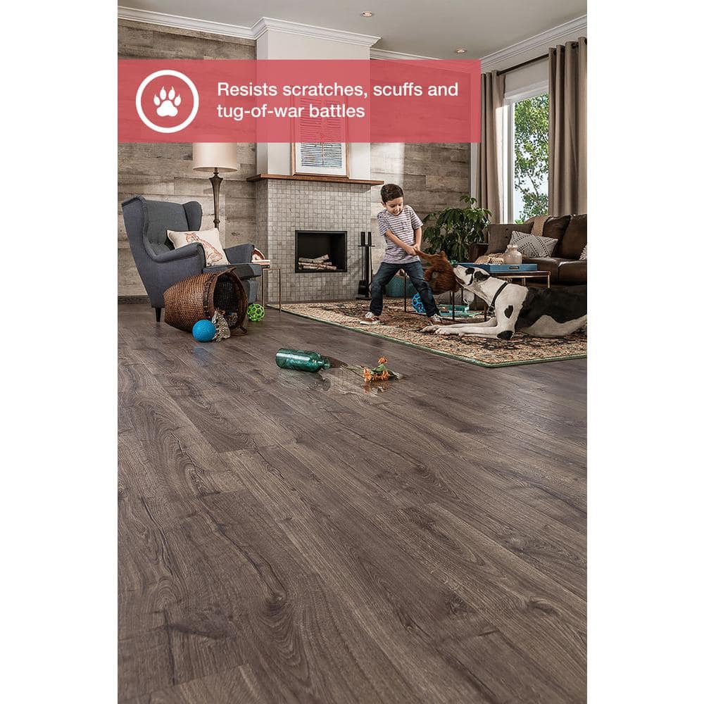 Pergo Outlast+ Vintage Pewter Oak 12 mm T x 7.4 in. W Waterproof Laminate Wood Flooring (19.63 sqft/case)