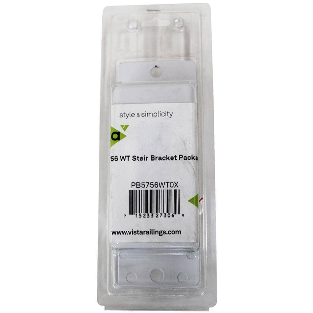 Vista 6 in. H x 2.5 in. W White Aluminum Stair Bracket for Stair Railing Kit