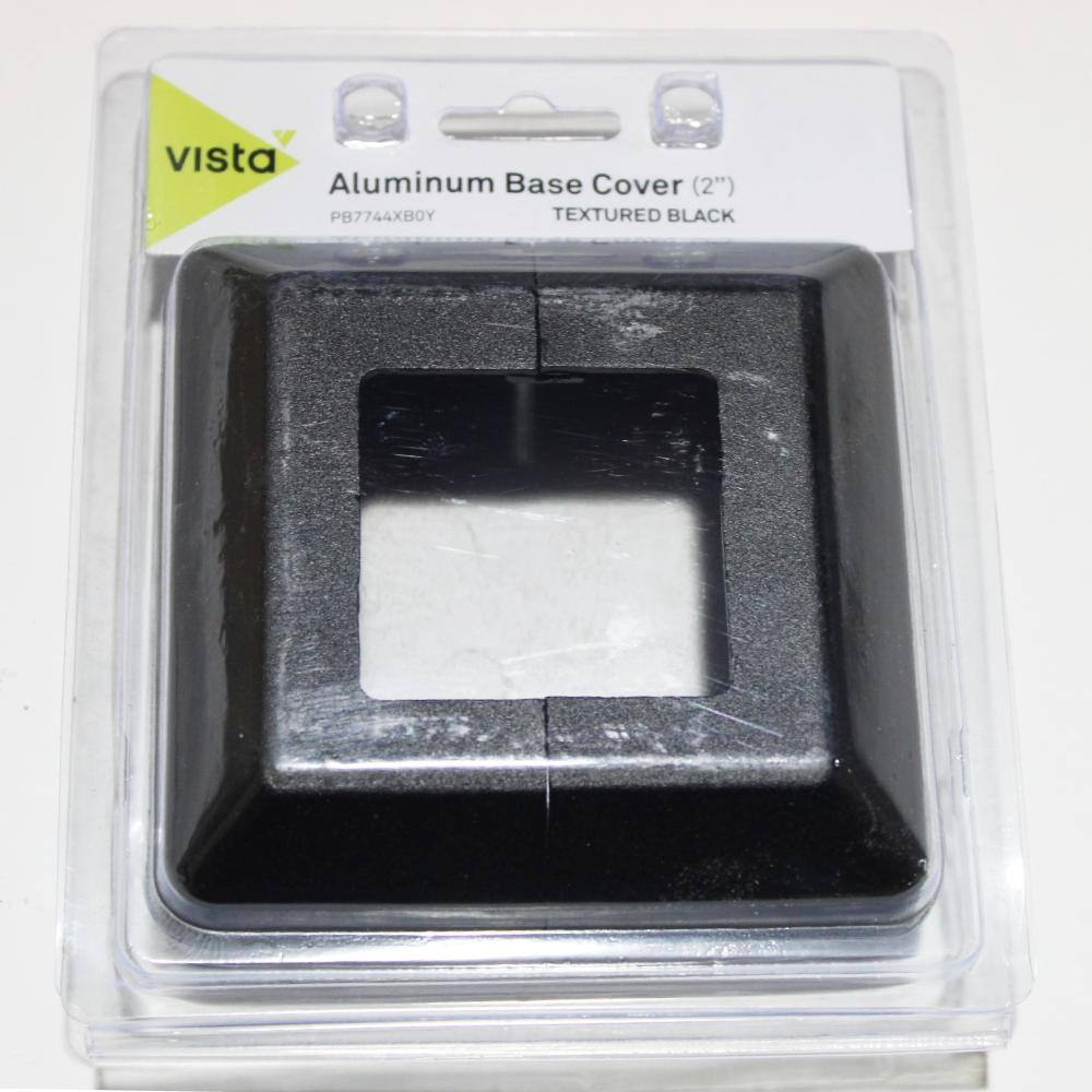 Vista 1 in. H x 4 in. W Black Post Aluminum Base Plate Cover for 2 in. Post