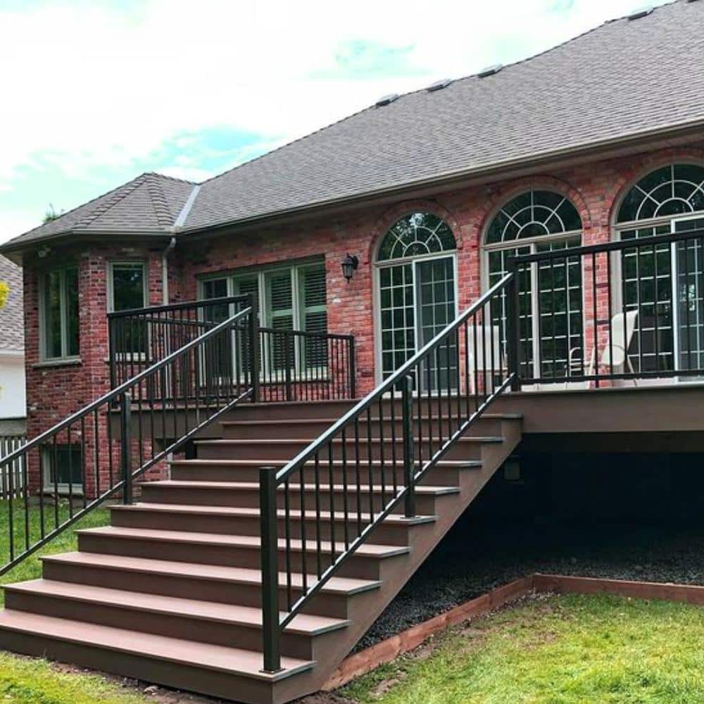 Vista 36 in. H x 96 in. W Black Aluminum Stair Railing Kit