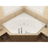 Universal Tubs Mali 5 ft. Acrylic Corner Drop-In Air and Whirlpool Bathtub in White, 60 x 60 in.