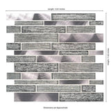 MS International Volcanic Luxe Interlocking 12 x 12 Glass/Metal Mosaic Wall Tile, Mesh-Mounted