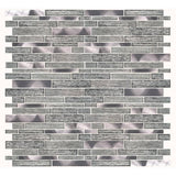 MS International Volcanic Luxe Interlocking 12 x 12 Glass/Metal Mosaic Wall Tile, Mesh-Mounted