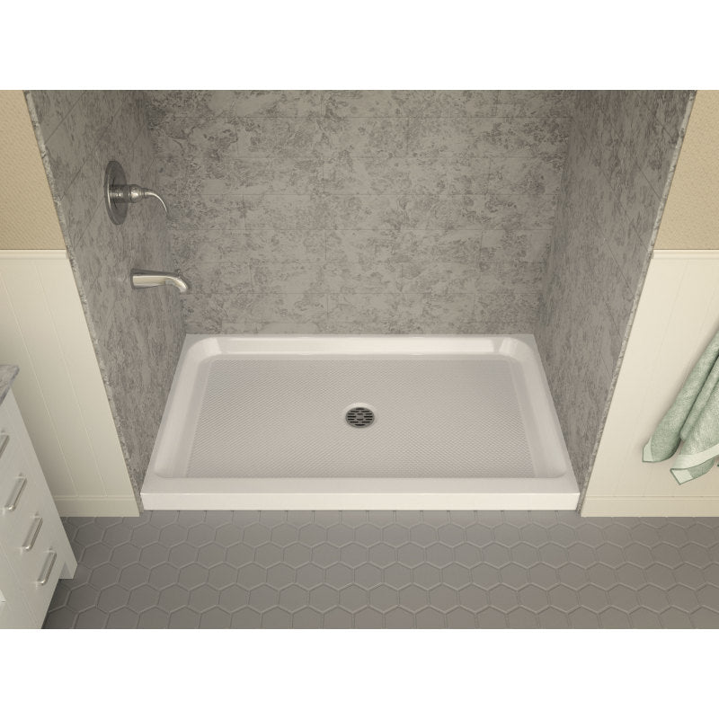 ANZZI Tier 36 in. x 60 in. Single Threshold Shower Base in Gloss White