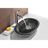 ANZZI Dragons Peak Vessel Sink in Mandy Black, 21.6 x 16.5 x 5.5 in