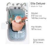 Deluxe 55 in. Walk-In Whirlpool and Air Bath Bathtub in White, Thermostatic Faucet, Digital Control, LH 2 in. Dual Drain
