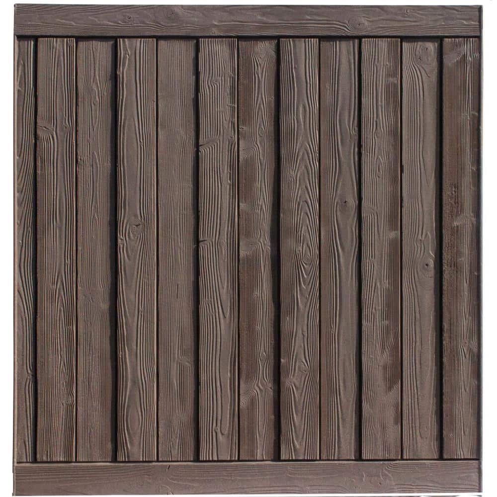 SimTek Ashland 6 ft. x 6 ft. Dark/Walnut Brown Composite Privacy Fence Panel