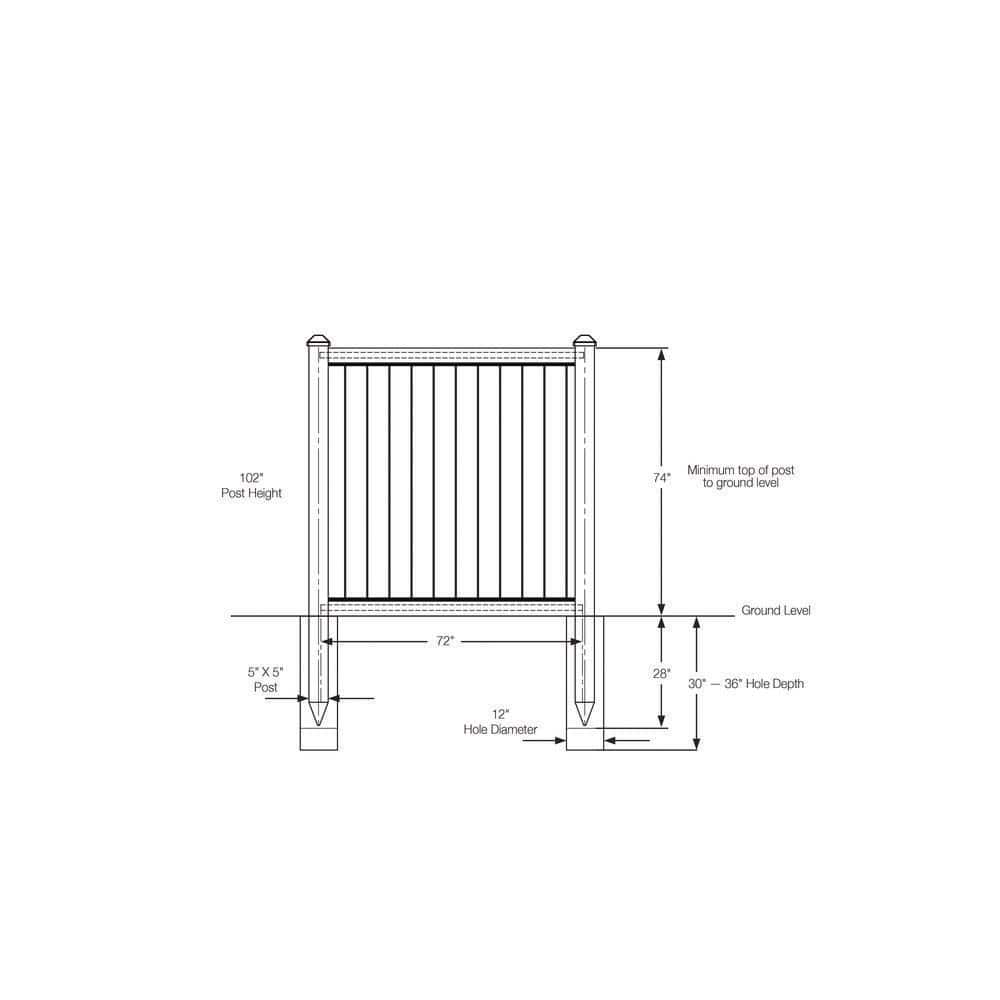 SimTek Ashland 6 ft. x 6 ft. Dark/Walnut Brown Composite Privacy Fence Panel