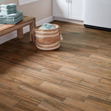 Daltile Baker Wood 6 in. x 24 in. Walnut Glazed Porcelain Floor and Wall Tile (14.55 sq. ft./Case)