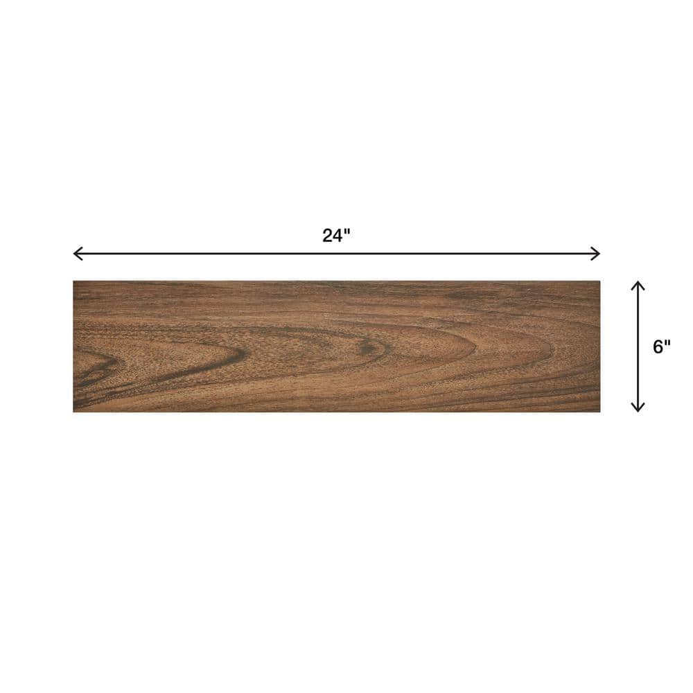 Daltile Baker Wood 6 in. x 24 in. Walnut Glazed Porcelain Floor and Wall Tile (14.55 sq. ft./Case)