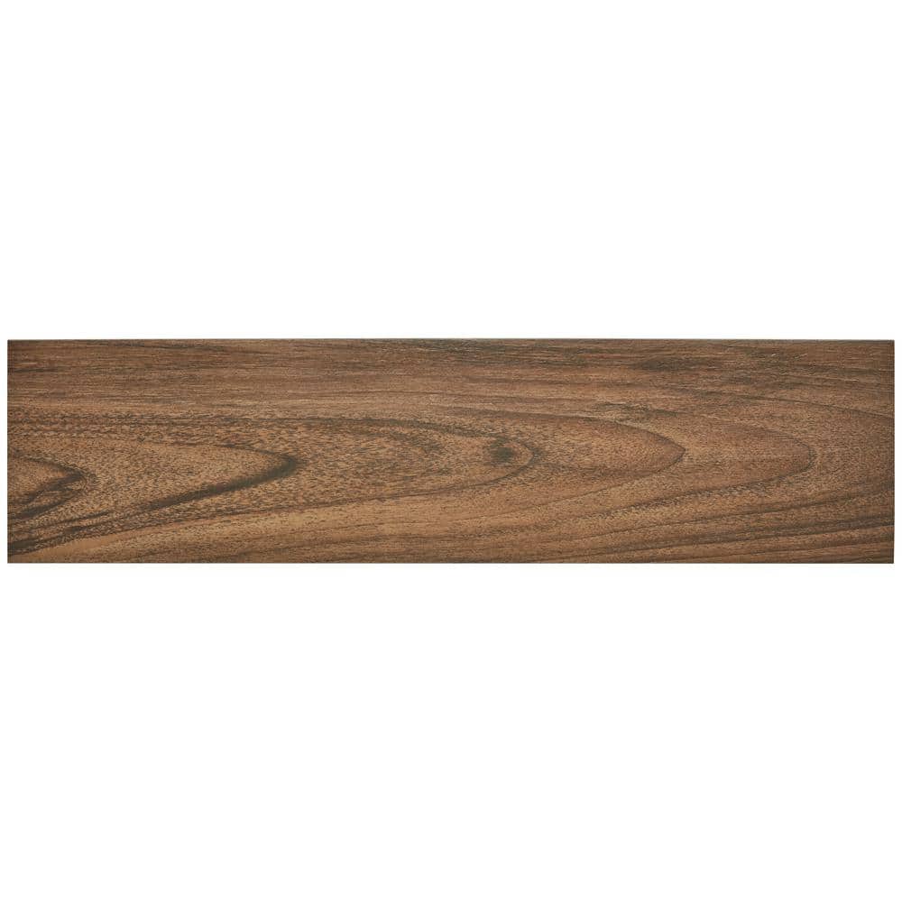 Daltile Baker Wood 6 in. x 24 in. Walnut Glazed Porcelain Floor and Wall Tile (14.55 sq. ft./Case)
