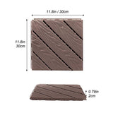 WRIGHTMASTER 1.02ft. x 1.02ft. Quick Deck Plastic Interlocking Deck Tile in Walnut Diagonal Stripes (36 sq. ft. per Box)