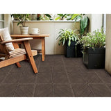 WRIGHTMASTER 1.02ft. x 1.02ft. Quick Deck Plastic Interlocking Deck Tile in Walnut Diagonal Stripes (36 sq. ft. per Box)