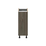 J COLLECTION Medora Textured Slab Walnut Assembled Pullout Left Spice Rack Kitchen Cabinet (12 in. W x 34.5 in. H x 24 in. D)