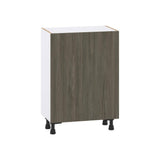 J COLLECTION 24 in. W x 14 in. D x 34.5 in. H Medora Textured Slab Walnut Assembled Shallow Base Kitchen Cabinet with Inner Drawers