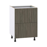 J COLLECTION Medora Textured 24 in. W x 34.5 in. H x 24 in. D in Slab Walnut Assembled Base Kitchen Cabinet with Inner Drawer