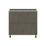 J COLLECTION Medora Textured Slab Assembled Base Cooktop Kitchen Cabinet with 3 Drawers (36 in. W x 34.5 in. H x 24 in. D)
