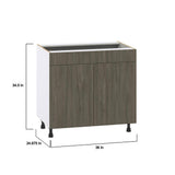 J COLLECTION Medora 36 in. W x 34.5 in. H x 24 in. D textured Slab Walnut Assembled Base Kitchen Cabinet for Cooktop