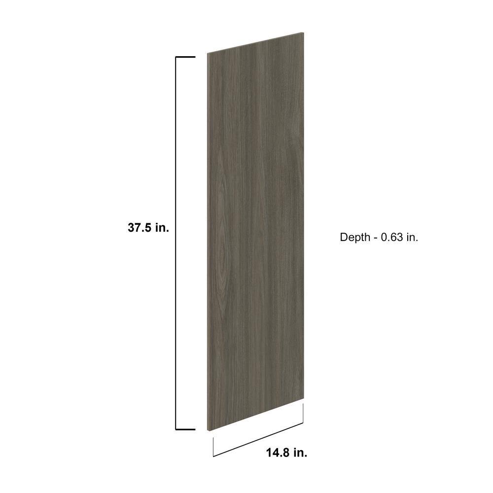 J COLLECTION Medora 92.5 in. W x 89.5 in. H x 24 in. D Textured Slab Walnut Office Base Cabinet Bundle