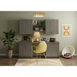 J COLLECTION Medora 92.5 in. W x 89.5 in. H x 24 in. D Textured Slab Walnut Office Base Cabinet Bundle