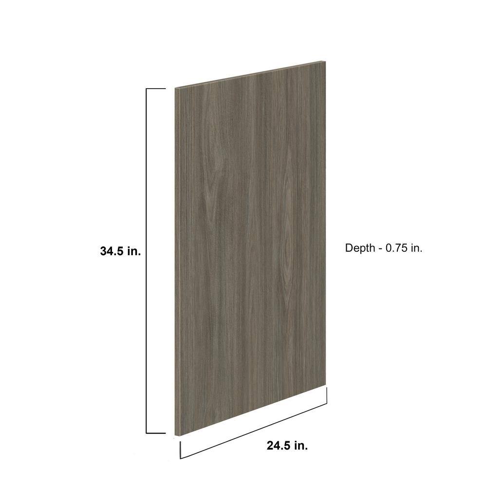 J COLLECTION Medora 92.5 in. W x 89.5 in. H x 24 in. D Textured Slab Walnut Office Base Cabinet Bundle