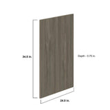 J COLLECTION Medora 92.5 in. W x 89.5 in. H x 24 in. D Textured Slab Walnut Office Base Cabinet Bundle
