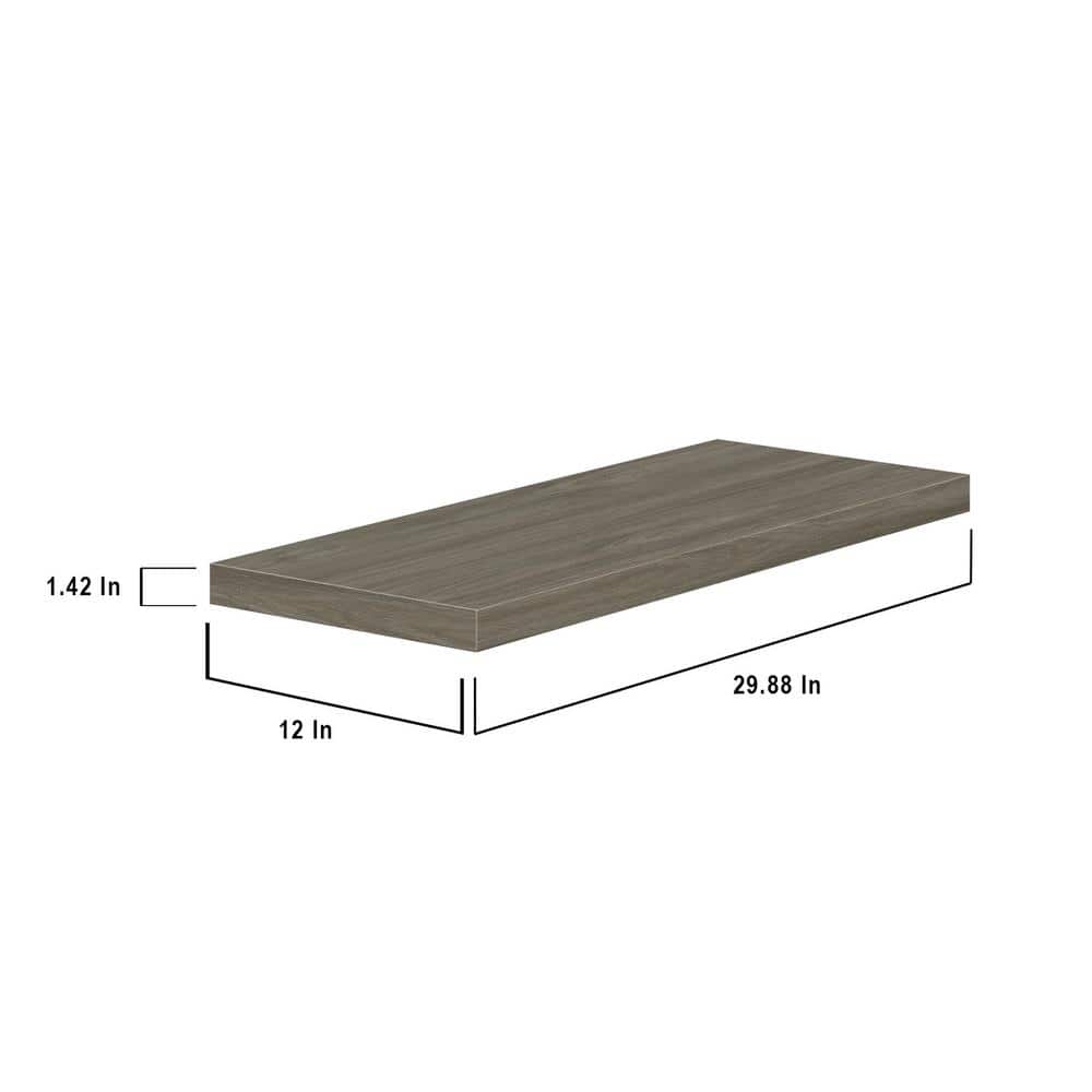 J COLLECTION Medora 92.5 in. W x 89.5 in. H x 24 in. D Textured Slab Walnut Office Base Cabinet Bundle