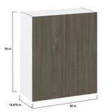 J COLLECTION Medora 92.5 in. W x 89.5 in. H x 24 in. D Textured Slab Walnut Office Base Cabinet Bundle