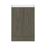 J COLLECTION Medora textured 24 in. W x 35 in. H x 14 in. D in Slab Walnut Assembled Wall Kitchen Cabinet with a Drawer
