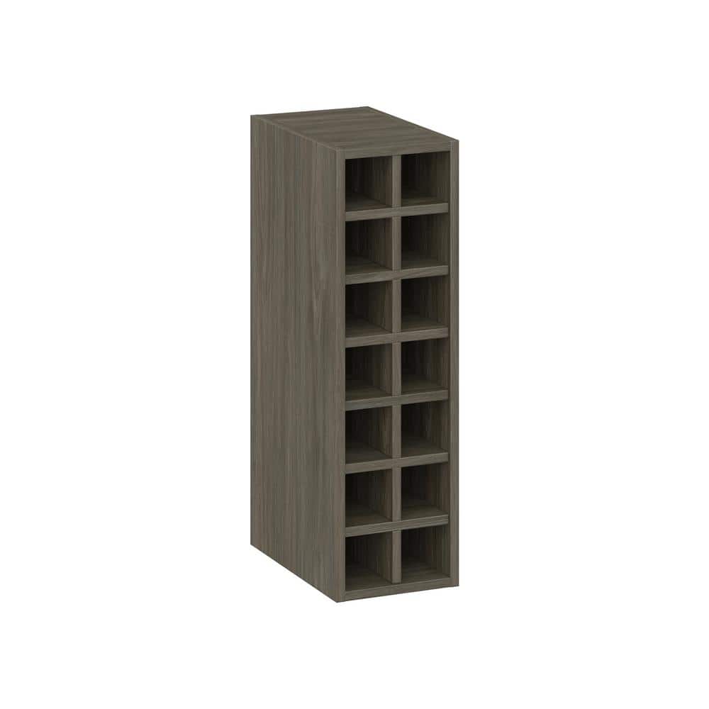 J COLLECTION Medora textured 9 in. W x 30 in. H x 14 in. D in Slab Walnut Wall Kitchen Cabinet Wine Rack