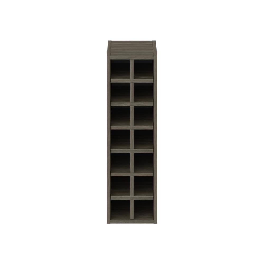 J COLLECTION Medora textured 9 in. W x 30 in. H x 14 in. D in Slab Walnut Wall Kitchen Cabinet Wine Rack