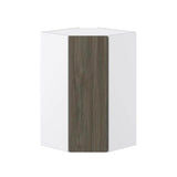 J COLLECTION 24 in. W x 40 in. H x 14 in. D Medora Textured Slab Walnut Assembled Wall Diagonal Corner Kitchen Cabinet