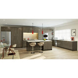 J COLLECTION Medora Textured 30 in. W x 40 in. H x 14 in. D Slab Walnut Assembled Wall Blind corner Kitchen Cabinet