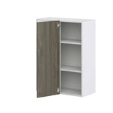 J COLLECTION Medora Textured 30 in. W x 40 in. H x 14 in. D Slab Walnut Assembled Wall Blind corner Kitchen Cabinet