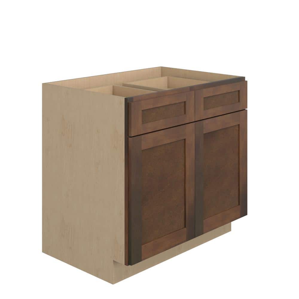 Diamond NOW Arcadia 36-in W x 35-in H x 23.75-in D Truecolor White Door and Drawer Base Stock Cabinet