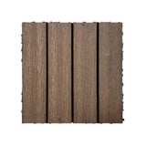 WRIGHTMASTER 0.98 ft. x 0.98 ft. Wood and Plastic Composite Deck Tile Interlocking in Walnut Light Wood Grain (19 sq. ft. Per Box)